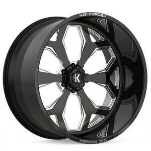 KNOX 24X14 6X135 ET -76 CB 87.1 GLOSS BLACK MILLED