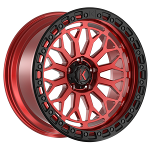 DIAMONDHEAD 17X9 6X139.7 ET 0 CB 106.1CANDY RED MATTE BLACK RING