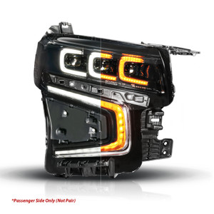 ANZO 21-23 Chevy Tahoe/Suburban LED Light Bar Style Headlights Black w/ Squential DRL (Right Side)