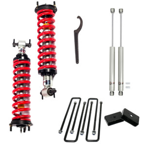 1-4 Inch Adjustable Coilovers 3 Inch Rear Blocks w/U Bolts and Shocks 07-19 Silverado/Sierra 1500 Freedom Off-Road 1-4 Inch Adjustable Coilovers 3 Inch Rear Blocks w/U Bolts and Shocks 07-19 Silverado/Sierra 1500 Freedom Off-Road