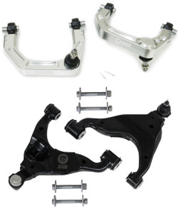 Billet Front Upper Control Arms and OEM Replacement Lower Control Arms for 2-4 Inch Lift 16-23 Toyota Tacoma Freedom Off-Road Billet Front Upper Control Arms and OEM Replacement Lower Control Arms for 2-4 Inch Lift 16-23 Toyota Tacoma Freedom Off-Road