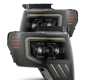 AlphaRex 09-14 Ford F-150 PRO-Series Projector Headlights Black w/Activation Light Seq Signal SB DRL