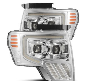 AlphaRex 09-14 Ford F-150 PRO-Series Projector Headlights Plank Style Chrm w/Activ Light/Seq Signal 880482