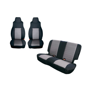 Rugged Ridge Seat Cover Kit Black/Gray 97-02 Jeep Wrangler TJ