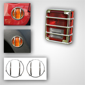 Rugged Ridge 8-Pc Euro Guard Light Kit SS 07-18 Jeep Wrangler