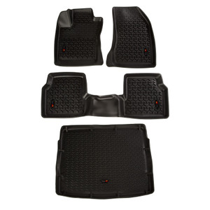 Rugged Ridge Floor Liner Front/Rear/Cargo Black 2018-2019 Jeep Compass