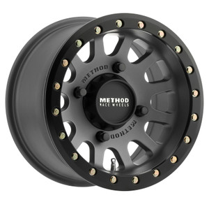 Method MR401 UTV Beadlock 14x7 5+2/+38mm Offset 4x156 132mm CB Titanium w/Matte Black Ring Wheel