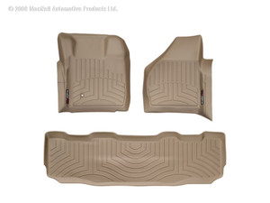 WeatherTech 08-10 Ford F250/F350/F450/F550 Front and Rear Floorliners - Tan 451201-450022