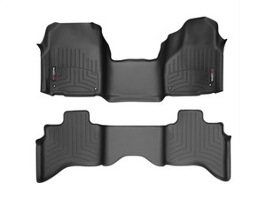 WeatherTech 12+ Dodge Ram Truck Front and Rear Floorliners - Over The Hump - Black