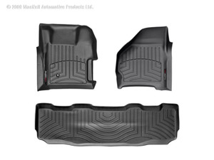 WeatherTech 99-07 Ford F250/F350/F450/F550 Front and Rear Floorliners - Black 441251-440022
