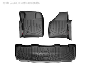 WeatherTech 08-10 Ford F250/F350/F450/F550 Front and Rear Floorliners - Black 441201-440022