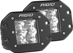 Rigid Industries D Series - Flush Mount - Spot - Amber - Pair