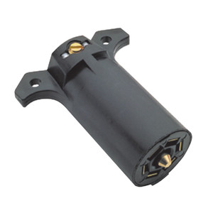Westin 7-Way RV Round Plastic Trailer Side Connector w/Rubber Seal - Black