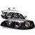 Spyder Honda Civic 92-95 4Dr 1PC Projector LED Halo Amber Reflctr Blk PRO-YD-HC921P-4D-AM-BK