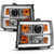 ANZO 2007-2013 Gmc Sierra 1500 Projector Headlight Plank Style Chrome w/ Clear Lens Amber
