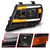 ANZO 09-20 Nissan Frontier Black Projector Plank Style DRL w/ Switchback & Sequential LED DRL