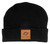 RockJock Beanie Black w/ Leather Patch RJ Logo One Size Fits All
