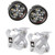 Rugged Ridge Small X-Clamp & Round LED Light Kit Silver 4-Pc.