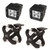 Rugged Ridge Small X-Clamp & Square LED Light Kit Black 4-Pc.