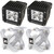 Rugged Ridge Large X-Clamp & Square LED Light Kit Silver 4-Pc