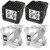 Rugged Ridge Large X-Clamp & Square LED Light Kit Silver 4-Pc