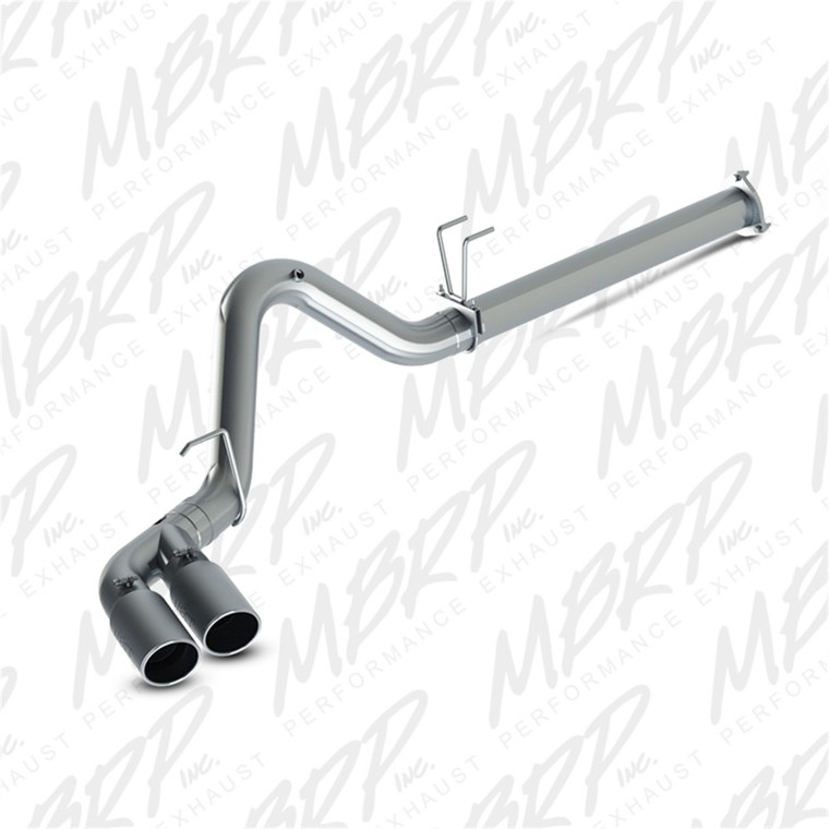 MBRP 2015 Ford F250/350/450 6.7L 4in Filter Back Dual Single Side Exit 5in Tips Alum Exhaust