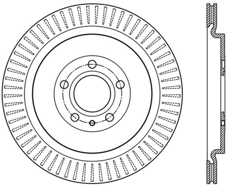 StopTech Premium High Carbon 13-14 Ford Mustang/Shelby GT500 Left Rear Disc Drilled Brake Rotor
