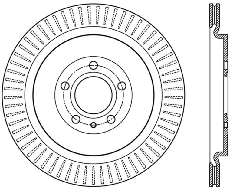 StopTech Premium High Carbon 13-14 Ford Mustang/Shelby GT500 Left Rear Disc Drilled Brake Rotor