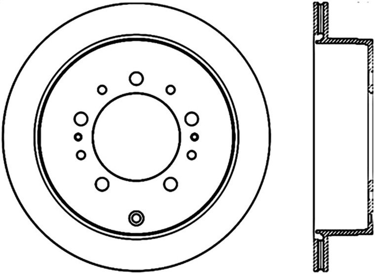 StopTech Sport Slot 08-13 Lexus LX450/470/570 / 07-12 Toyota Tundra Slotted Right Rear CRYO Rotor