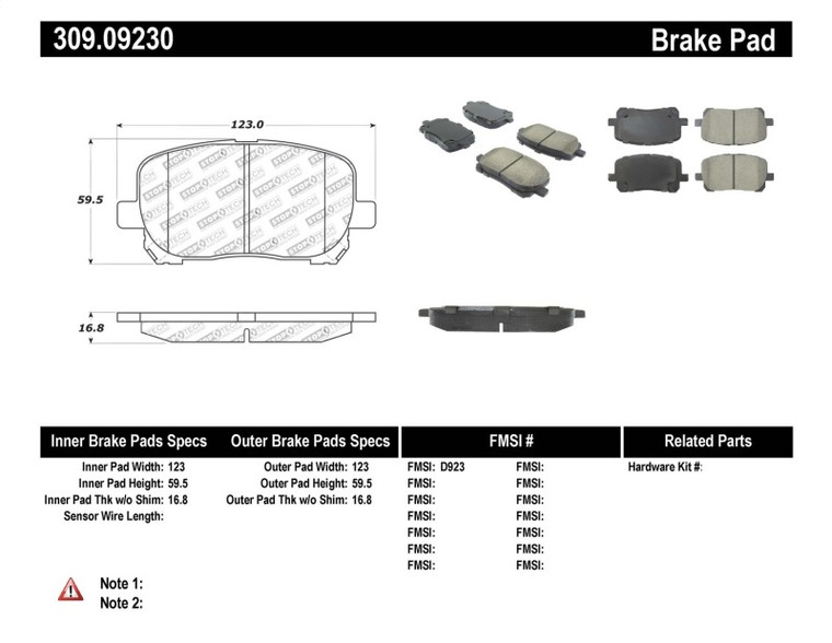 StopTech Performance Brake Pads 309.09230