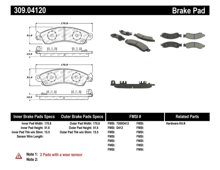 StopTech Performance Brake Pads 309.04120