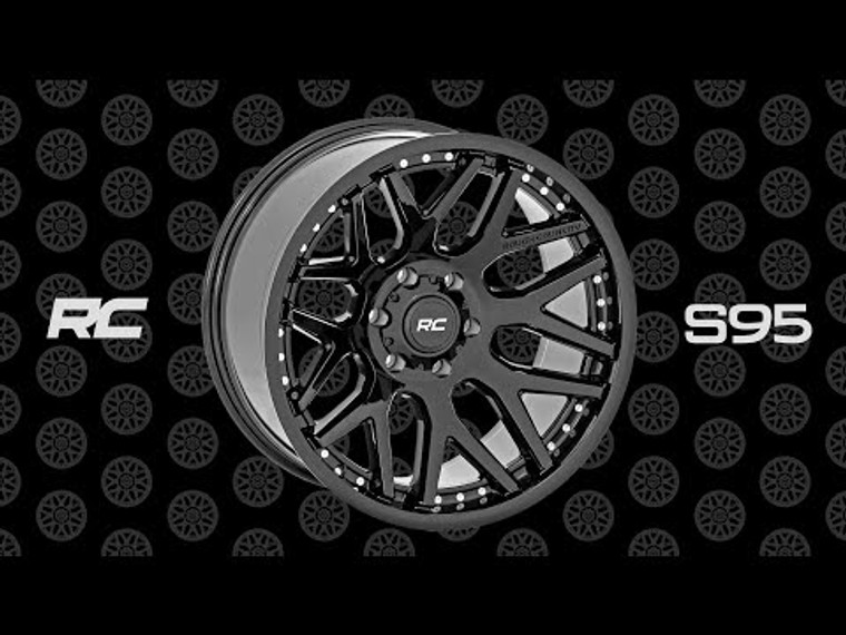 Rough Country 95 Series Wheel | One-Piece | Gloss Black Machined | 20x10 | 8x180 | -19mm
