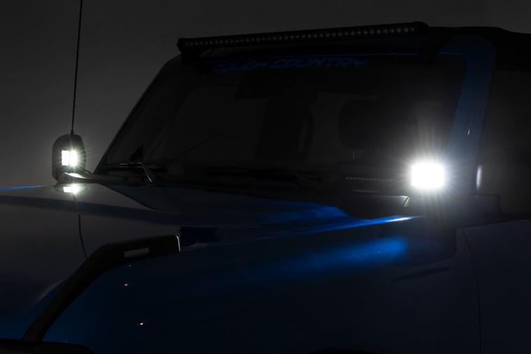 LED Light | Ditch Mount | 2" Black Pair | White DRL | Ford Bronco (21-22)