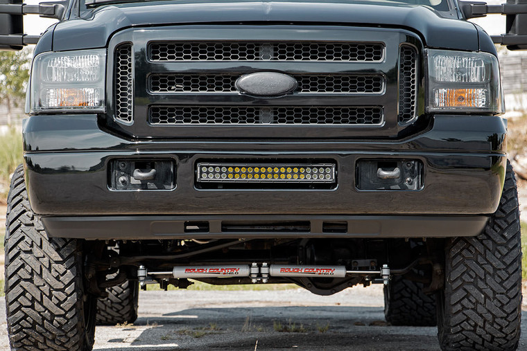 LED Light | Bumper Mount | 20" Chrome Dual Row | White DRL | Ford Super Duty (05-07)