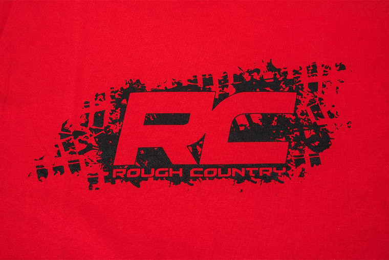Rough Country T-Shirt | Rough Country Tread | Red | Size XL