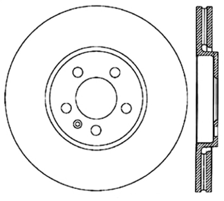 StopTech Power Slot 3/99-06 Audi TT (exc Quattro) / 12/98-10 VW Golf Right Front Slotted CRYO Rotor