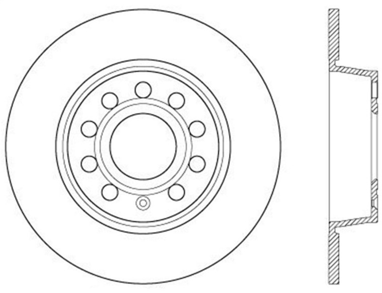 StopTech 10-12 and 15-16 Audi A3/A3 Quattro Sportstop Cryo Slotted & Drilled Rear Left Rotor