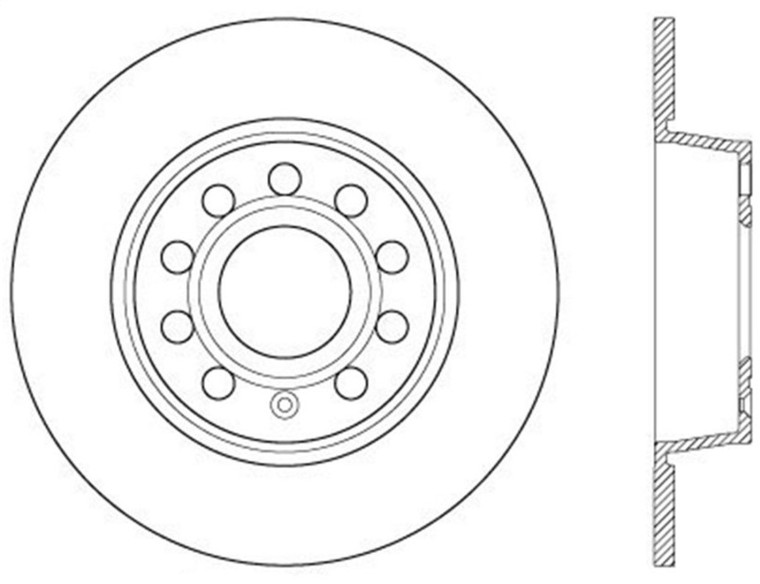 StopTech 10-12 and 15-16 Audi A3/A3 Quattro Sportstop Cryo Slotted & Drilled Rear Right Rotor