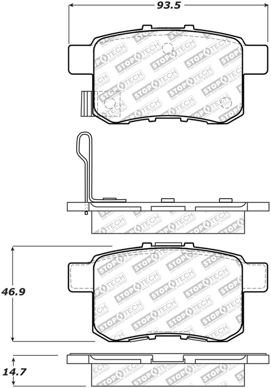 StopTech Street Select Brake Pads - Rear 305.13360