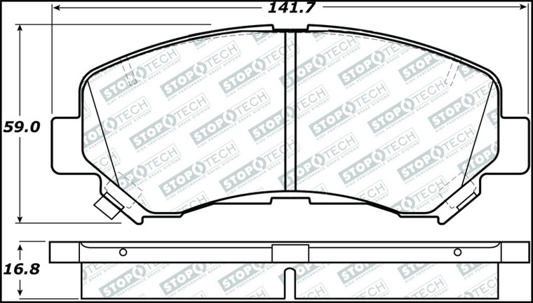 StopTech Street Select Brake Pads - Rear 305.13740