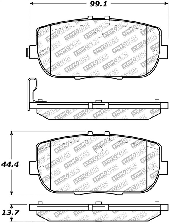 StopTech Street Select Brake Pads - Rear 305.11800