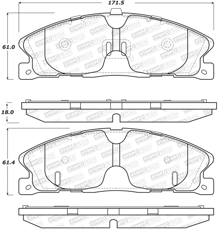 StopTech Sport Brake Pads w/Shims and Hardware - Rear 309.16111