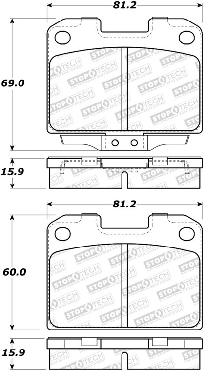 StopTech 93-99 Mitsubishi 3000GT Street Performance Rear Brake Pads