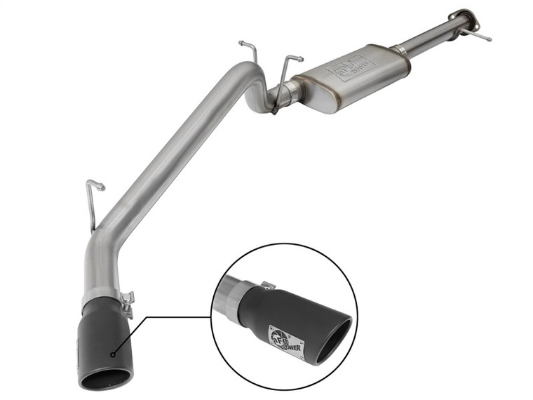 aFe Mach Force-XP Exhaust 3in CB SS 15-17 GM Colorado/Canyon 2.5L/3.6L Side Exit w/ Black Tip