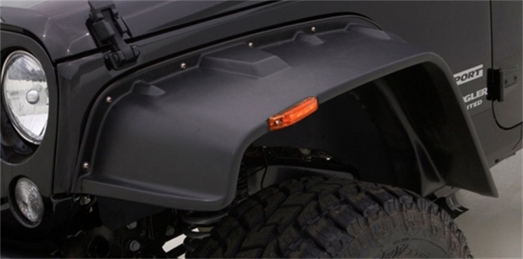 Rampage 2007-2018 Jeep Wrangler(JK) Comes With Stainless Bolts FX-Flat Style Fender Flares - Black 7260630