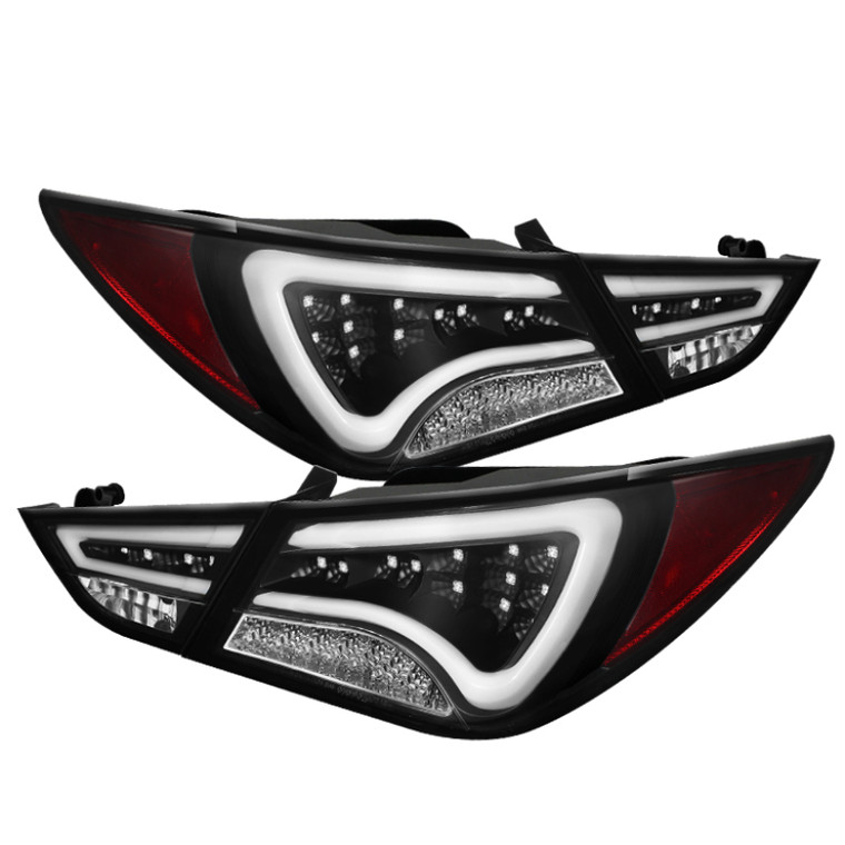 Spyder Hyundai Sonata 11-13 LED Tail Lights Light Bar Black ALT-YD-HYSON11-LED-BK