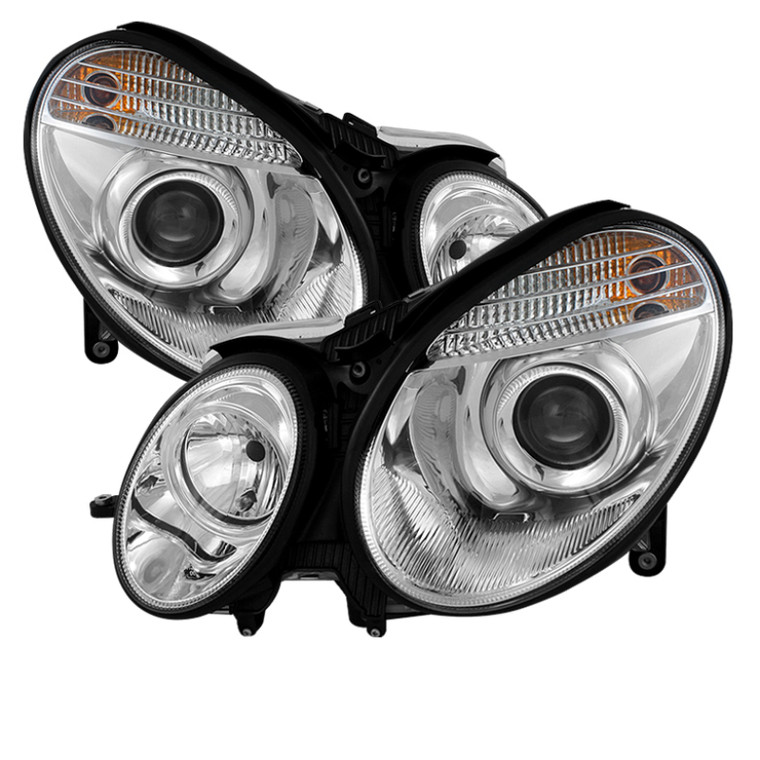 Spyder Mercedes Benz E-Class 03-06 Projector Headlights Xenon/HID Model- Chrm PRO-YD-MBW21103-HID-C