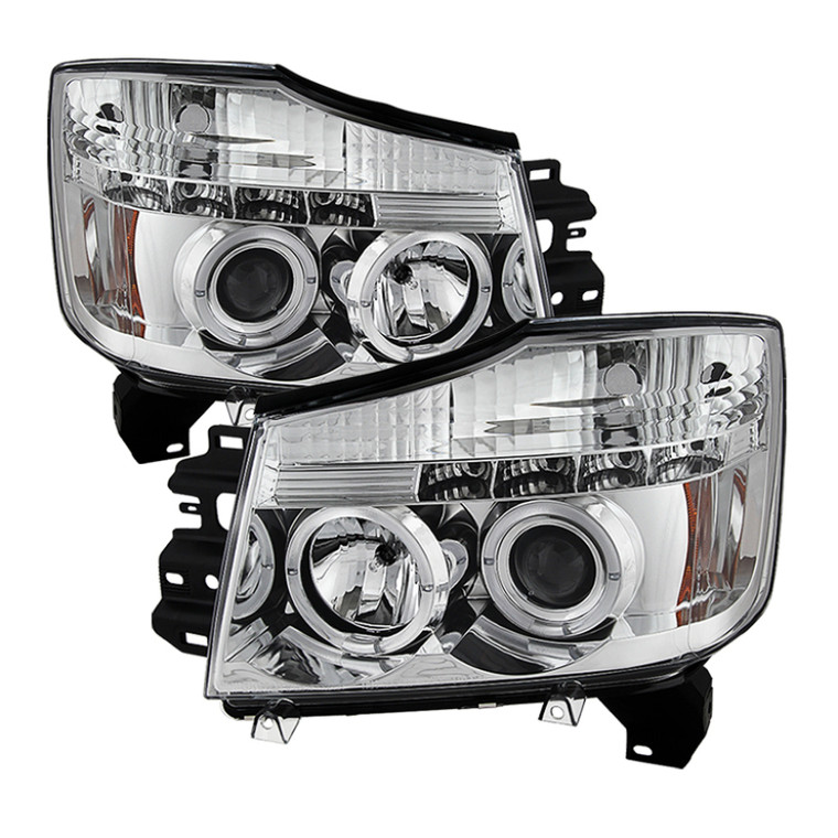 Spyder Nissan Titan 04-14/Armada 04-07 Projector Headlights LED Halo LED Chrm PRO-YD-NTI04-HL-C