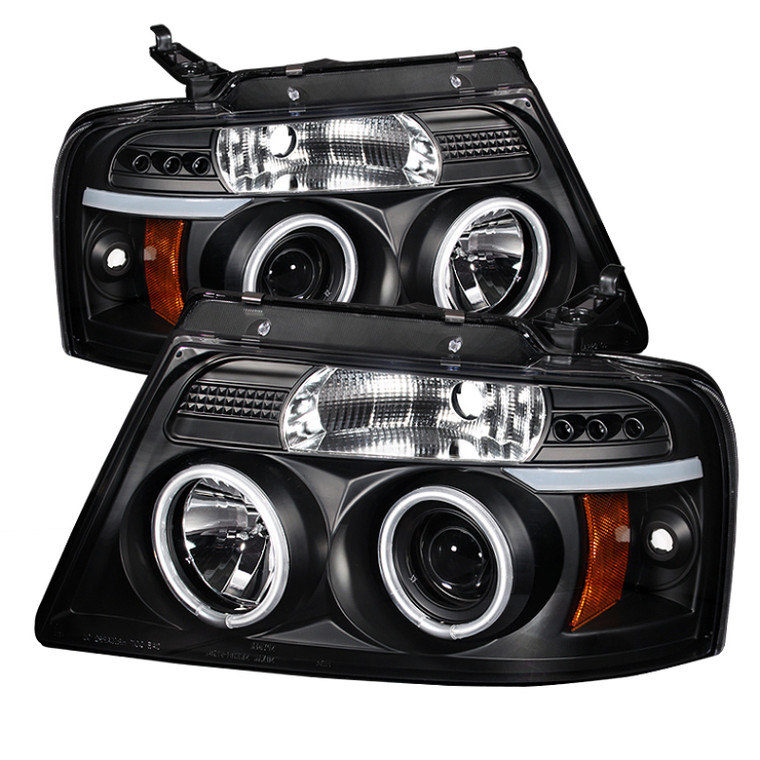 Spyder Ford F150 04-08 Projector Headlights Version 2 CCFL Halo LED Blk PRO-YD-FF15004-CCFL-G2-BK