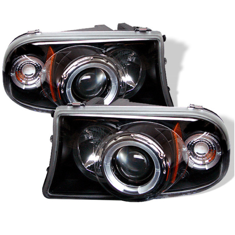 Spyder Dodge Dakota 97-04/Durango 98-03 1PC Projector Headlights LED Halo LED Blk PRO-YD-DDAK97-BK